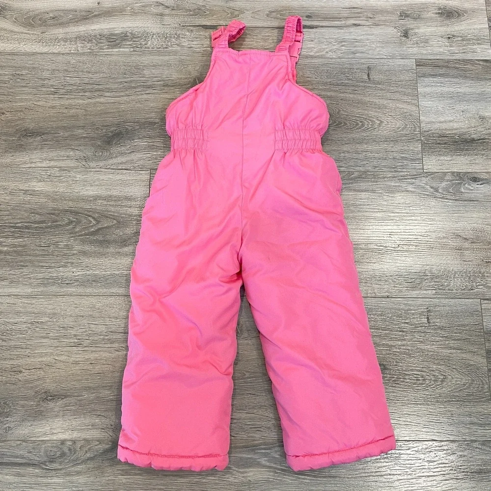 Carter's Toddler Girls Size 4 Pink Snow Pants Bibs Thick Warm Overalls